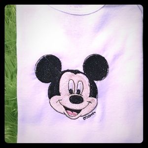 A White Long Sleeve Mickey Mouse Onesie